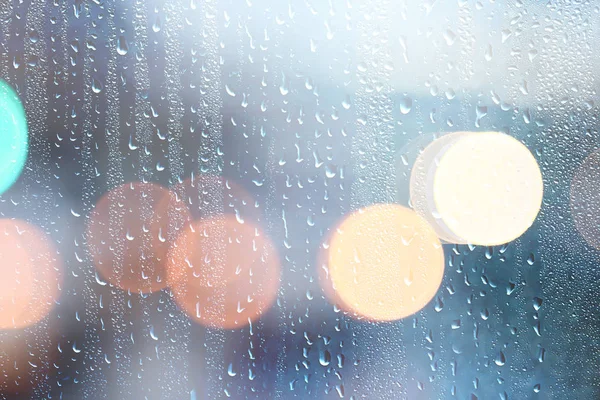 Deszcz Kropla Deszczu Zewnątrz Okienny Pogoda Streszczenie Szkło Tło Zimny — Zdjęcie stockowe