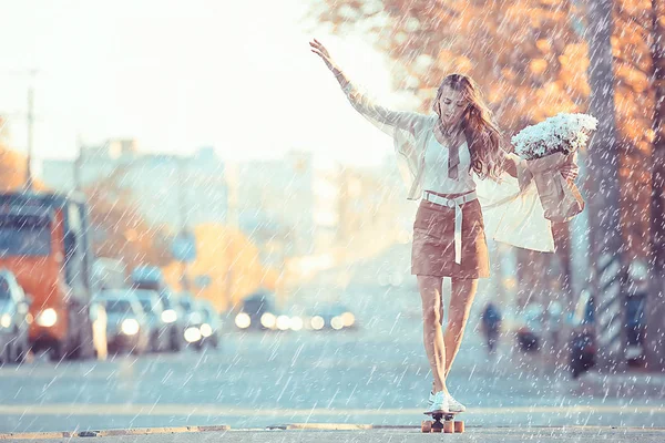 Sommarregn Romantik Flicka Lycka Väder Regn Sommar Humör Lycklig Glad — Stockfoto