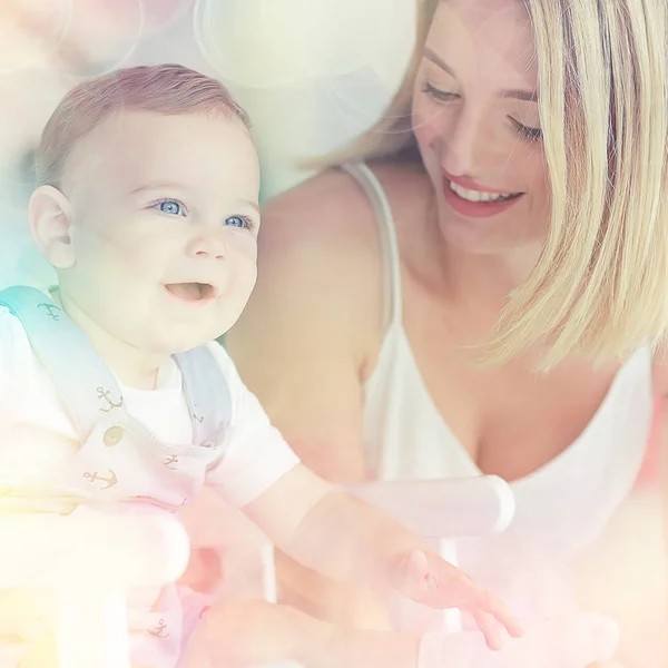 Vrolijke Gezonde Baby Glimlachen Portret Van Een Klein Kind Jongen — Stockfoto