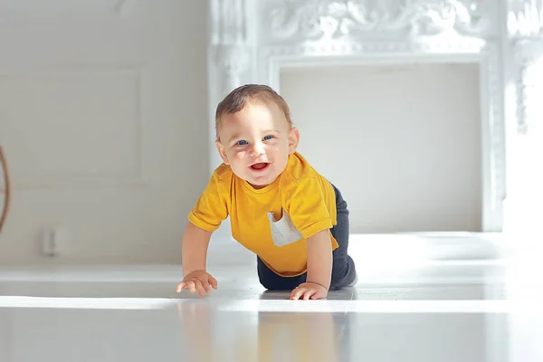 Cheerful Healthy Baby Smiling Portrait Small Child Boy Little Son — Stock Photo, Image