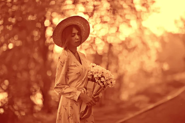 Photo Vintage Une Fille Sépia Portrait Noir Blanc Une Belle — Photo