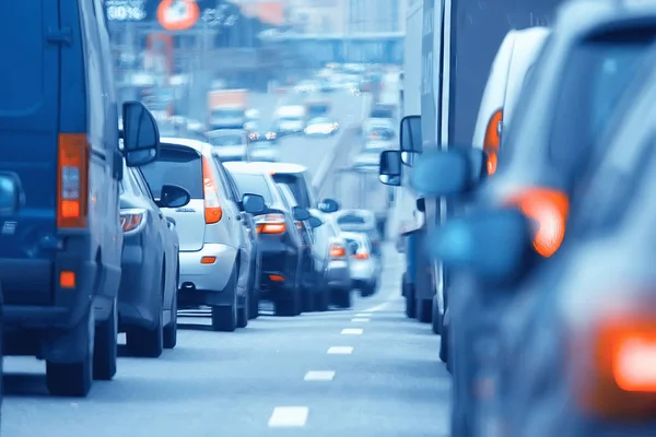 День Пробки Движения Городе Шоссе Автомобилей Транспортная Концепция Городской Трафик — стоковое фото