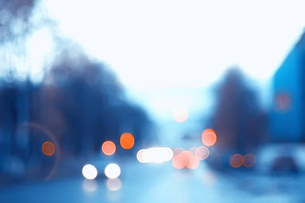 Embaçado Abstrato Cidade Bokeh Carro Luzes Fundo Noite Cidade Engarrafamentos — Fotografia de Stock