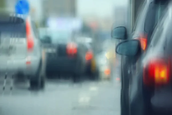 Suddig Abstrakt Stad Bokeh Bil Lampor Bakgrund Natten Stad Trafikstockningar — Stockfoto