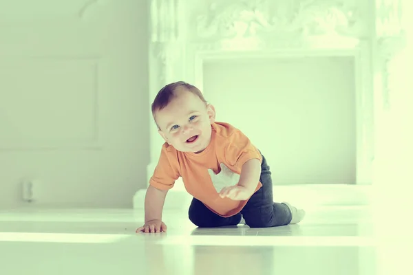 Toddler Child Bright Studio Little Boy Infant Beautiful Healthy Child — Stock Photo, Image