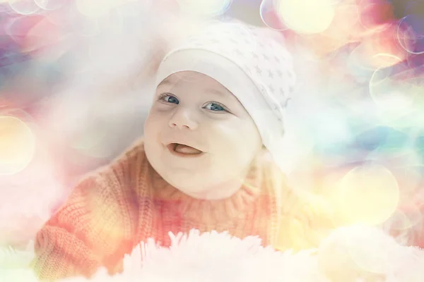 Neşeli Sağlıklı Bebek Gülümseyen Küçük Bir Çocuk Portresi Erkek Küçük — Stok fotoğraf