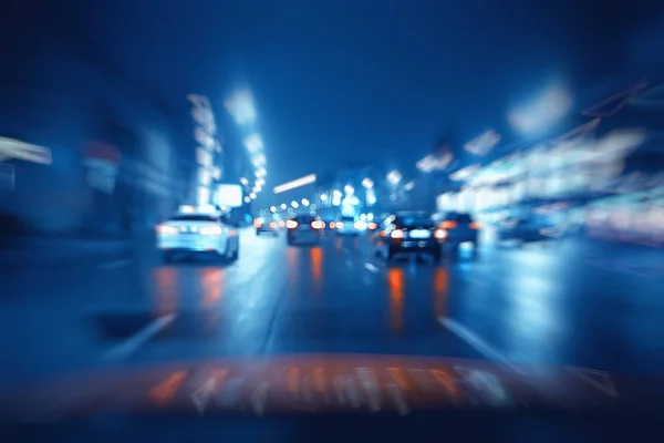 Carros Cidade Estrada Zoom Movimento Abstrato Desfocado Fundo Conceito Transporte — Fotografia de Stock