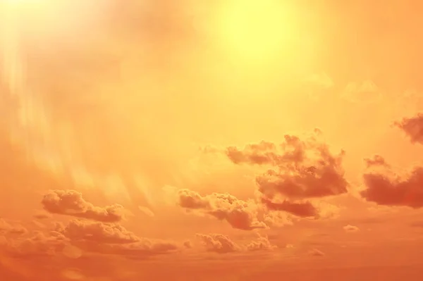 Orange Himmel Sonnenuntergang Wolken Hintergrund Abstrakt Warmen Hintergrund Sommer Himmel — Stockfoto