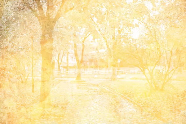 Abstract Background Autumn Park Yellow Vintage Old — Stock Photo, Image