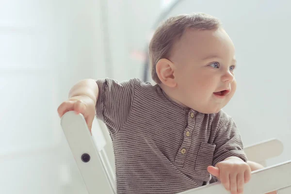 Serious Kid Child Boy Portrait Of A Small Child In The Studio The Face Of A Little Boy Toddler Person Stock Photo