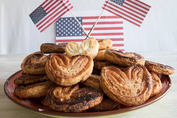 Caramelo Con Bandera Para Fiesta Del Julio — Foto de Stock