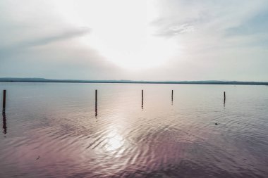 tuzlu su marsh günbatımı, Torrevieja pembe marsh Alicante