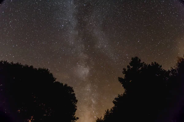 Vintergatan Fin Stjärnhimmel Den Mörka Natten — Stockfoto