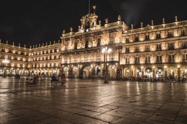 Güzel manzara katedralin Salamanca, Castilla y Leon, İspanya