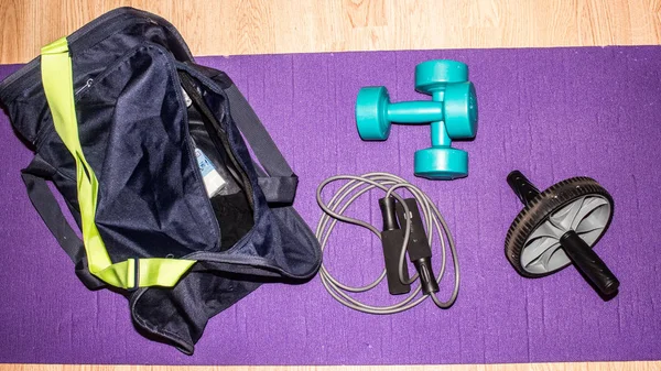 Spor Malzemeleri Fitness Çanta Antrenman — Stok fotoğraf