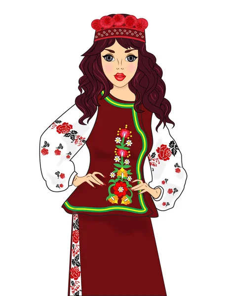 Femme Ukrainienne Gutsulka Image Stock — Image vectorielle