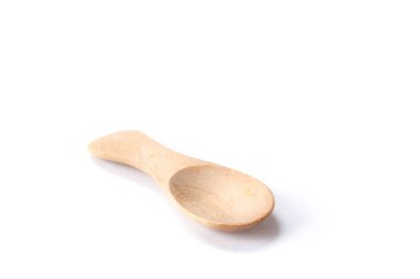 St beyaz arka planda çekim izole ahşap kaşık yakın