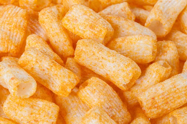 Pohled na hromadu z rod snack trubiček, občerstvení Crispy — Stock fotografie