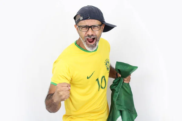 Jogador Futebol Grito Gol — Fotografia de Stock