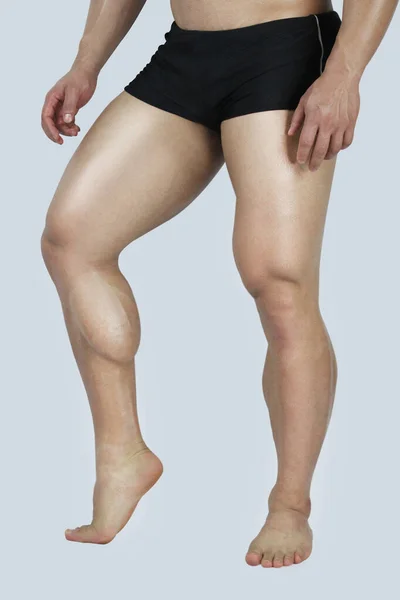 Man Showing Result Calf Exercise — Stock Photo, Image