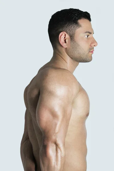 Athlete Showing Worked Muscle Triceps — Stock Photo, Image