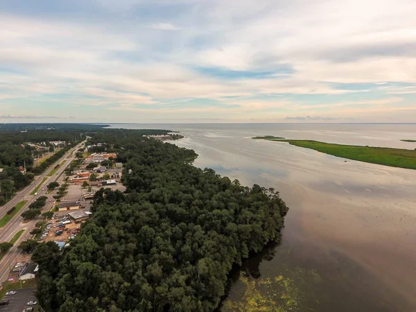 Borult Égbolt Felett Mobile Bay Öböl Daphne Alabama — Stock Fotó