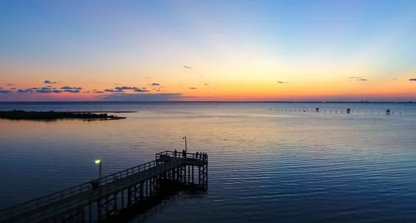 Pôr Sol Mobile Bay Daphne Alabama — Fotografia de Stock