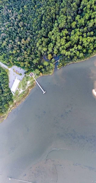 Vue Aérienne Parc Bayfront Sur Rive Est Baie Mobile — Photo