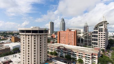 Mobile, Alabama Temmuz 2018 sırasında şehrin havadan görünümü