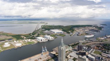 Mobile, Alabama Temmuz 2018 sırasında şehrin havadan görünümü