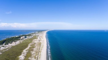 Fort Morgan Beach Alabama Gulf Coast üzerinde havadan görünümü 