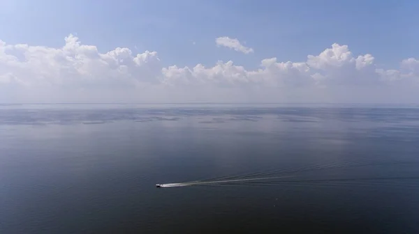 Vista Aérea Cais Fairhope Mobile Bay Longo Costa Golfo Alabama — Fotografia de Stock