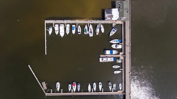 Aerial View Fairhope Pier Mobile Bay Pitkin Alabaman Lahden Rannikkoa — kuvapankkivalokuva