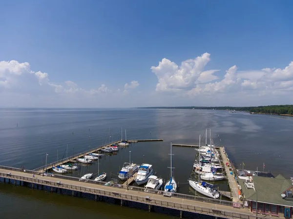Вид Воздуха Пирс Фэрхоуп Мобил Бей Вдоль Побережья Алабамского Залива — стоковое фото