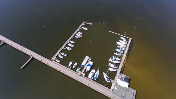 Vista Aérea Del Muelle Fairhope Bahía Móvil Largo Costa Del — Foto de Stock