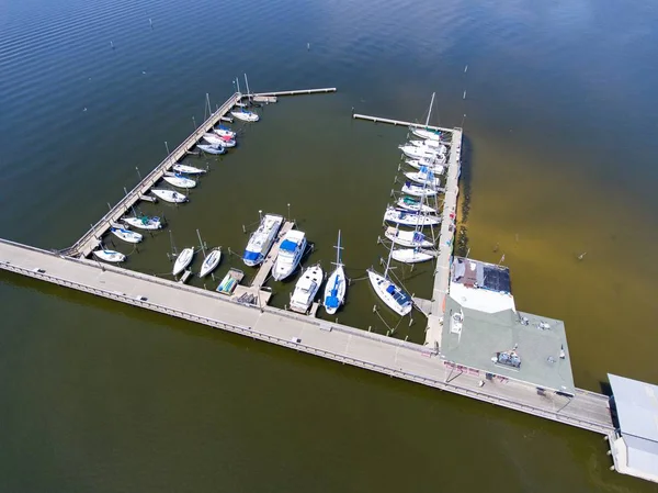 Flygfoto Fairhope Pier Mobile Bay Längs Alabama Gulfkusten — Stockfoto