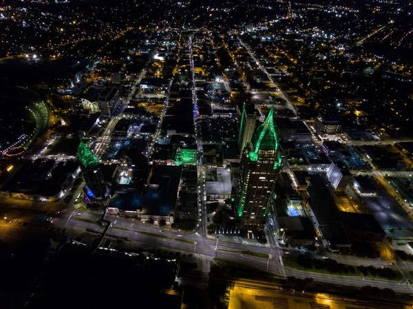 Downtown Mobile Река Алабама Ночью — стоковое фото