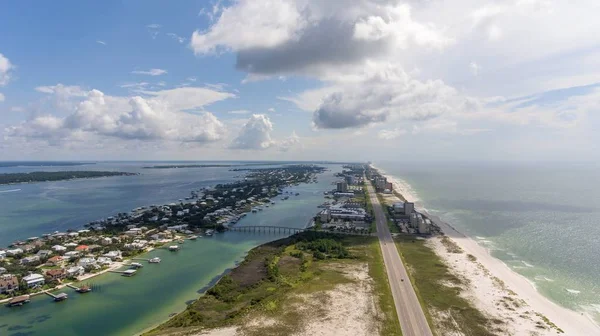 Luftaufnahme Des Orangefarbenen Strandes Der Golfküste Von Alabama — Stockfoto