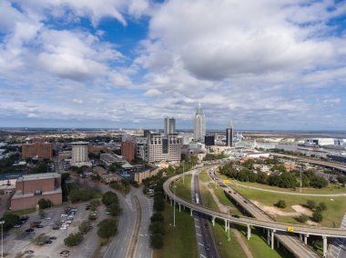 Mobile, Alabama Ocak 2019 yılında şehrin havadan görünümü