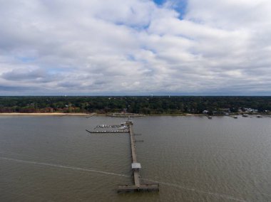 Fairhope Belediye İskelesi havadan görünümü mobil Bay, Alabama 