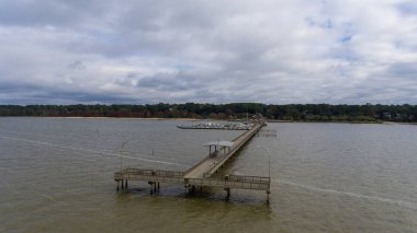 Fairhope Belediye İskelesi havadan görünümü mobil Bay, Alabama 