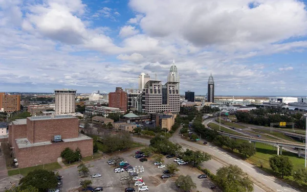 Vista Aérea Centro Mobile Alabama Janeiro 2019 — Fotografia de Stock