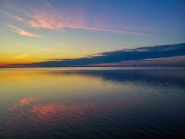 Захід Сонця Над Мобільний Bay Bayfront Park Пристані Дафні Лютий — стокове фото