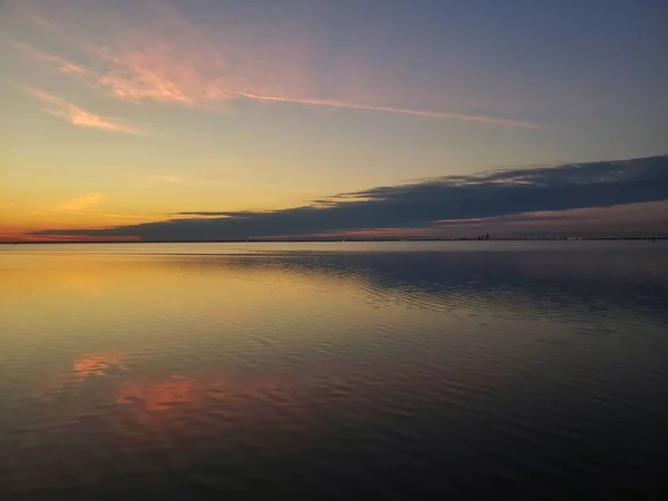 Захід Сонця Над Мобільний Bay Bayfront Park Пристані Дафні Лютий — стокове фото