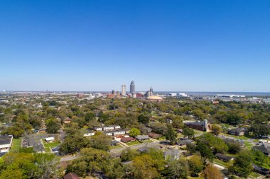 Şehir manzarası ve Mobile, Alabama cityscape havadan görünümü 