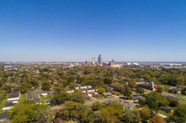 Şehir manzarası ve Mobile, Alabama cityscape havadan görünümü 