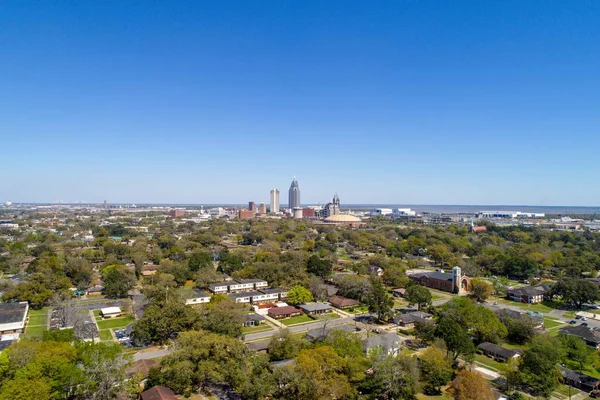 Letecký Pohled Centrum Panorama Panoráma Města Mobile Alabama — Stock fotografie