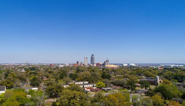 Aerial View Downtown Skyline Cityscape Mobile Alabama — Stock Photo, Image
