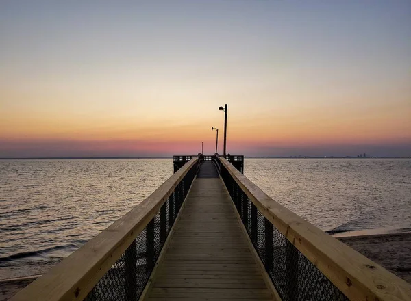 Zonsondergang Mobile Bay Daphne Alabama Bayfront Park — Stockfoto