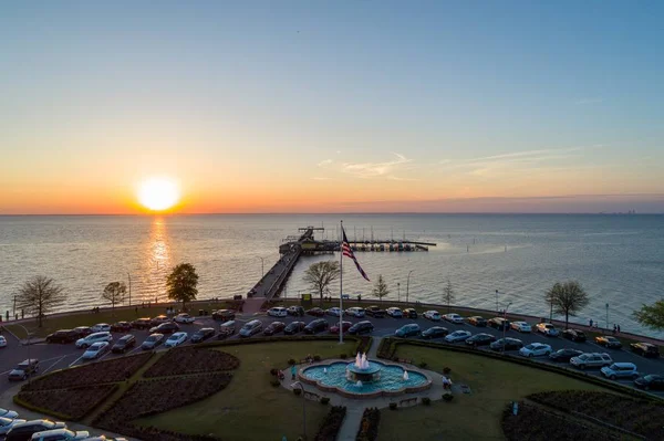 Cais Fairhope Mobile Bay Alabama Pôr Sol — Fotografia de Stock